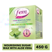 Fem Wax - Aloe Vera 450 Gms Fem Wax - Aloe Vera 450 Gms