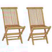 vidaXL Folding Garden Chairs 2 pcs Solid Teak Wood vidaXL Folding Garden Chairs 2 pcs Solid Teak Wood