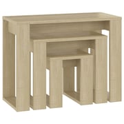 Vidaxl Nesting Tables 3 Pcs Sonoma Oak Engineered Wood Vidaxl Nesting Tables 3 Pcs Sonoma Oak Engineered Wood