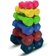Sparnod Fitness Anti-slip And Anti-roll Hex Vinyl Dumbbells 6KG Each X 2 For Workout, Exercise & Fitness