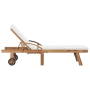 vidaXL Sun Loungers with Cushions 2 pcs Solid Teak Wood Cream vidaXL Sun Loungers with Cushions 2 pcs Solid Teak Wood Cream
