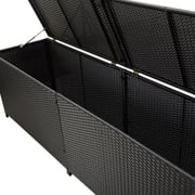 Vidaxl Garden Storage Box Poly Rattan 200x50x60 Cm Black