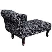 Vidaxl Fabric Chaise Longue With Left Armrest Floral Design Black Vidaxl Fabric Chaise Longue With Left Armrest Floral Design Black