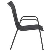 vidaXL Garden Chairs 4 pcs Steel and Textilene Black vidaXL Garden Chairs 4 pcs Steel and Textilene Black