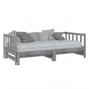 Vidaxl Pull-out Day Bed Grey Solid Pinewood 2x