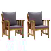 Vidaxl Garden Chairs With Cushions 2 Pcs Solid Acacia Wood Vidaxl Garden Chairs With Cushions 2 Pcs Solid Acacia Wood