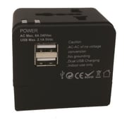 Eklasse Universal Travel Adapter With 2xUSB 5V/2.1A Black EKTA2U03XM Eklasse Universal Travel Adapter With 2xUSB 5V/2.1A Black EKTA2U03XM
