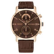 Tommy Hilfiger Kane Brown Leather Men Watch 1710400