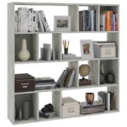 vidaXL Room Divider/Book Cabinet Concrete Grey 110x24x110 cm Engineered Wood