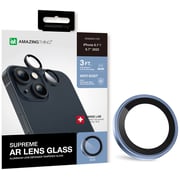 Amazing Thing iPhone 14 and iPhone 14 PLUS Camera Lens Protector Supreme Tempered Glass Aluminum AR Lens Defender - Blue