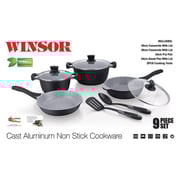 Winsor Cast Aluminium Granite Cookware Non Stick 9Pc Set Black price in