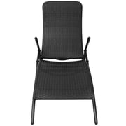 Vidaxl Folding Sun Lounger Poly Rattan Black Vidaxl Folding Sun Lounger Poly Rattan Black