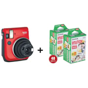 Fujifilm Instax Mini 70 Instant Camera Red + Instax Mini 40 Sheets