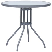 vidaXL Garden Table Light Grey 80 cm Steel and Glass vidaXL Garden Table Light Grey 80 cm Steel and Glass