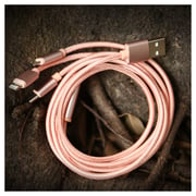 Benks D15 3in1 Lighting/ Micro USB & Type C Cable 1.2M Rose Gold - 600451RGD