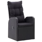 vidaXL 5 Piece Garden Dining Set with Cushions Black vidaXL 5 Piece Garden Dining Set with Cushions Black
