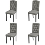 vidaXL 4 Dining Chairs Fabric Upholstery Dark Grey vidaXL 4 Dining Chairs Fabric Upholstery Dark Grey