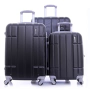 Para John ABS Luggage Travel Trolley With 4 Wheels 3pcs Set Black Para John ABS Luggage Travel Trolley With 4 Wheels 3pcs Set Black