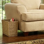 Household Essentials Woven Seagrass Side-By-Side Magazine Rack