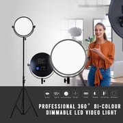 Coopic Sl-272a Flapjack Studio Bio Color 3200k/5600k Led Studio Edge Soft Light 14-inch 36cm Round Moon Type Ultra-thin Led Cri 95+ Dimmable Photo Studio Video Light With L280 Stand