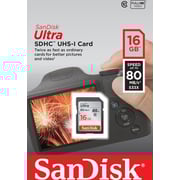 Sandisk SDSDUNC016GGN6IN Ultra SDHC 16GB 80MB/s Class 10 UHS-I Sandisk SDSDUNC016GGN6IN Ultra SDHC 16GB 80MB/s Class 10 UHS-I