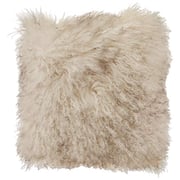 Saro Lifestyle 100% Wool Mongolian Lamb Fur Throw Pillow With Poly Filling, 16 Saro Lifestyle 100% Wool Mongolian Lamb Fur Throw Pillow With Poly Filling, 16