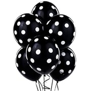 Qualatex Big Polka Dots Balloons - 11-Inch Black With White Dots Qualatex Big Polka Dots Balloons - 11-Inch Black With White Dots