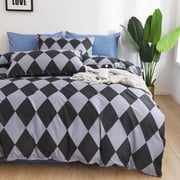 LUNA HOME King size 6 pieces Bedding Set without filler, Diamond Design LUNA HOME King size 6 pieces Bedding Set without filler, Diamond Design