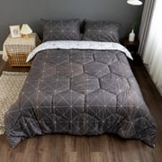 Deals For Less - Comforter Set Of 4 Pieces Geometric Design Ash Color Deals For Less - Comforter Set Of 4 Pieces Geometric Design Ash Color