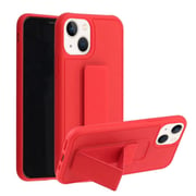 Margoun case for iPhone 14 Max with Hand Grip Foldable Magnetic Kickstand Wrist Strap Finger Grip Cover 6.7 inch Red