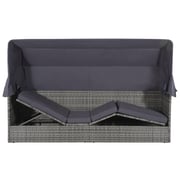 Vidaxl Garden Bed With Canopy Grey 205x62 Cm Poly Rattan Vidaxl Garden Bed With Canopy Grey 205x62 Cm Poly Rattan