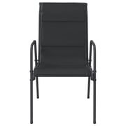 vidaXL Garden Chairs 4 pcs Steel and Textilene Black vidaXL Garden Chairs 4 pcs Steel and Textilene Black