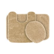 Garland Rug 3-Piece Traditional Nylon Washable Bathroom Rug Set, Beige Garland Rug 3-Piece Traditional Nylon Washable Bathroom Rug Set, Beige