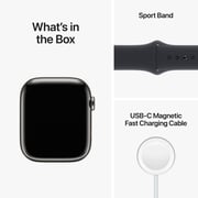 Apple Watch Series 8 GPS + Cellular 41mm Graphite Stainless Steel Case with Midnight Sport Band - Regular