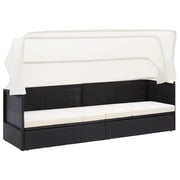 Vidaxl Garden Sofa With Canopy Black Poly Rattan Vidaxl Garden Sofa With Canopy Black Poly Rattan