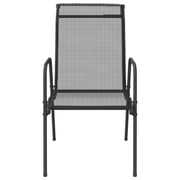 vidaXL Garden Chairs 4 pcs Steel and Textilene Black