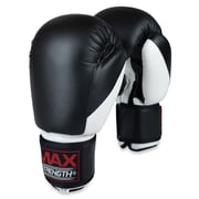 Max Strength Boxing Gloves Muay Thai Black/White 8oz Max Strength Boxing Gloves Muay Thai Black/White 8oz