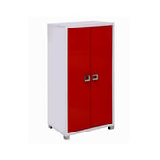 Sheeny Shoe Cabinet-Red & White