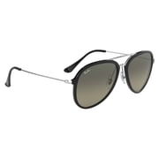 Rayban Aviator Black/Silver Metal Unisex Sunglasses - RB4298-601/71-57