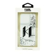Karl Lagerfeld Liquid Glitter Big Kl Hard Case For Iphone 14 Pro Silver