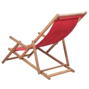 vidaXL Folding Beach Chair Fabric and Wooden Frame Red vidaXL Folding Beach Chair Fabric and Wooden Frame Red