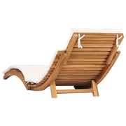 vidaXL Folding Sun Lounger with Cream White Cushion Solid Teak Wood