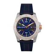 Police Cheltenham Blue Leather Analog Men Watch 15532JSTR-03