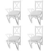 vidaXL Dining Chairs 4 pcs White Pinewood vidaXL Dining Chairs 4 pcs White Pinewood