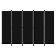 Vidaxl 5-panel Room Divider Black 250x180 Cm Vidaxl 5-panel Room Divider Black 250x180 Cm