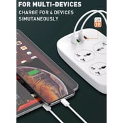 Smart 2500w 10a Extension With 4 Power Sockets And 18w Usb Ports | Defender Series Power Strip With Qc Usb Port Fast Charging | 2m Power Cord Smart 2500w 10a Extension With 4 Power Sockets And 18w Usb Ports | Defender Series Power Strip With Qc Usb Port Fast Charging | 2m Power Cord