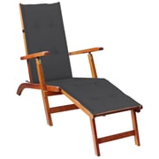 vidaXL Deck Chair Cushion Anthracite (75+105)x50x3 cm vidaXL Deck Chair Cushion Anthracite (75+105)x50x3 cm