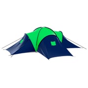 Vidaxl Camping Tent Polyester 9 Persons Blue-green Vidaxl Camping Tent Polyester 9 Persons Blue-green
