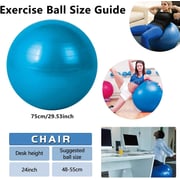 ULTIMAX Yoga Ball, Exercise Ball for Fitness, Balance & Birthing, Anti-Burst Professional Quality Stability, Design Balance Ball Pilates Core and Workout Ball with Quick Pump - 65 cm (Blue)