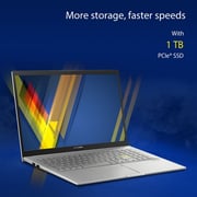 ASUS VivoBook 15 OLED (2020) Laptop - 11th Gen / Intel Core i7-1165G7 / 15.6inch FHD OLED / 16GB RAM / 1TB SSD / 2GB NVIDIA GeForce MX350 Graphics / Windows 11 Home / English & Arabic Keyboard / Silver / Middle East Version - [K513EQ-OLED007W]